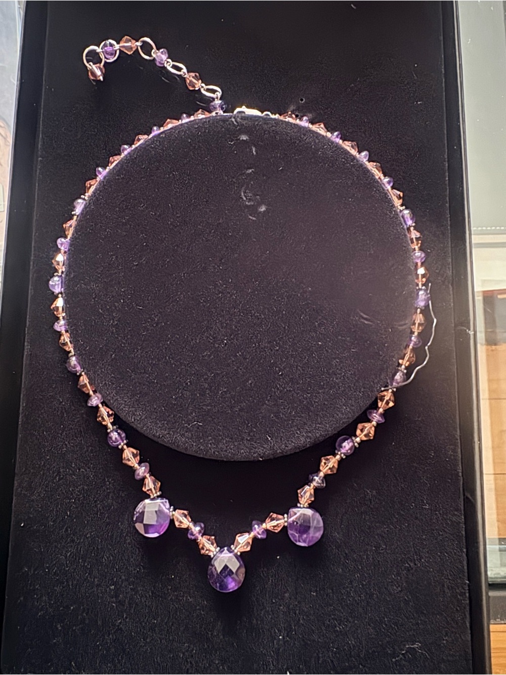 Amethyst Crystal Drop Necklace for Women